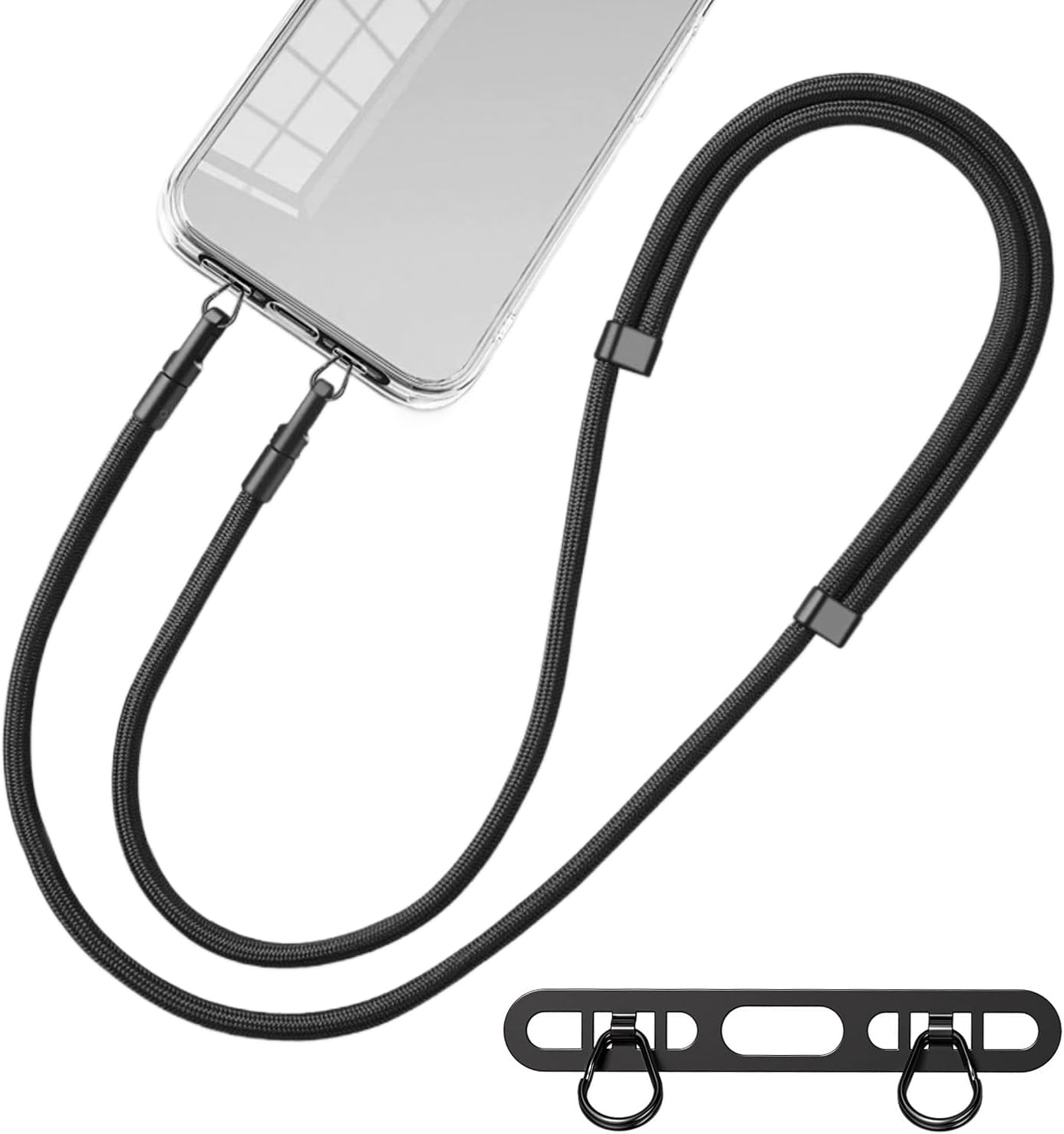 Crossbody Lanyard Neck Strap Case - Cordão de telefone celular, anel de
