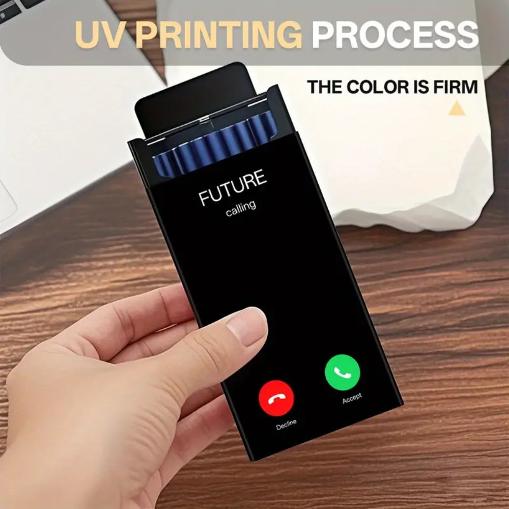 Phone Cases - Estojo de cigarros metálico e fino