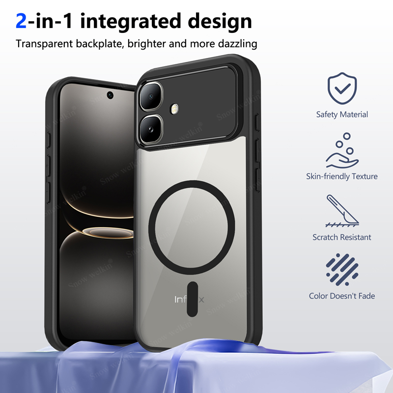 Clear Shockproof Bumper Case - Capa Magnética Transparente de Silicone para