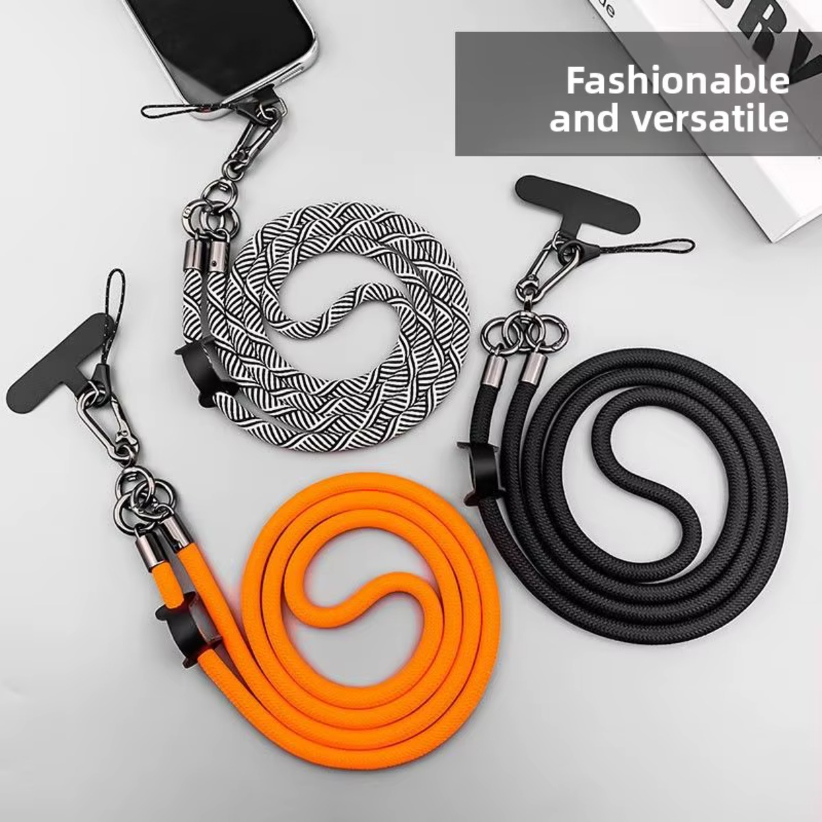 Crossbody Lanyard Neck Strap Case - Universal negrito longo destacável alça do