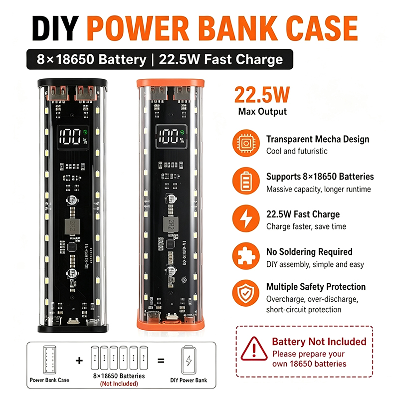 Power Banks - Design de Porta USB Tipo C,