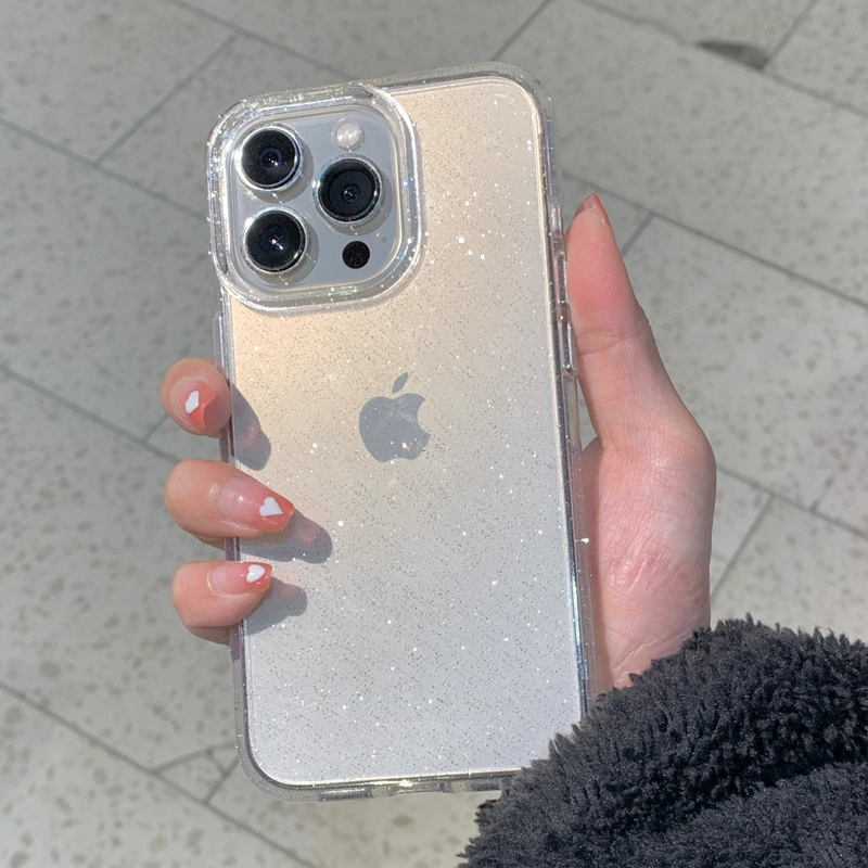 Clear Shockproof Bumper Case - Transparente simples glitter caso de telefone