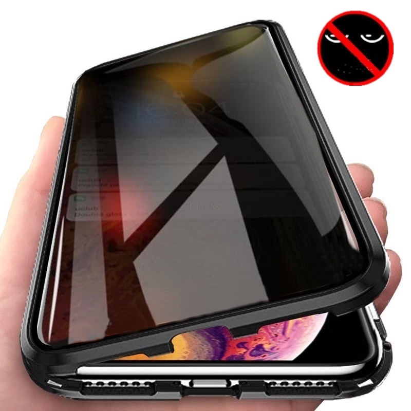 Anti Spy Privacy Glass Case - Capa Magnética de Metal com Vidro