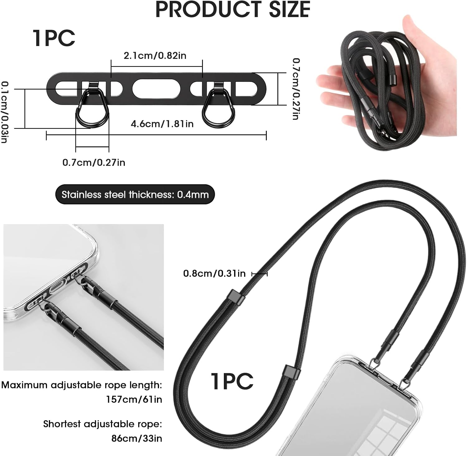 Cordão de telefone celular, an - Crossbody Lanyard Neck Strap Case avaliação e preço