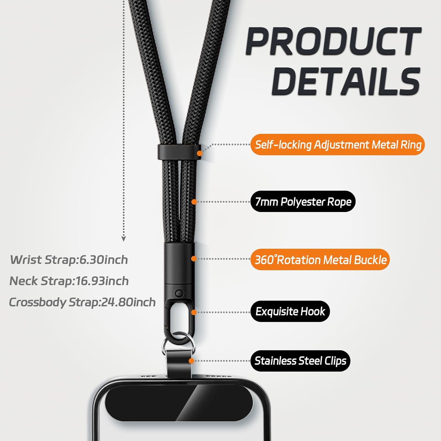 Cordão universal para telefone - Crossbody Lanyard Neck Strap Case avaliação e preço