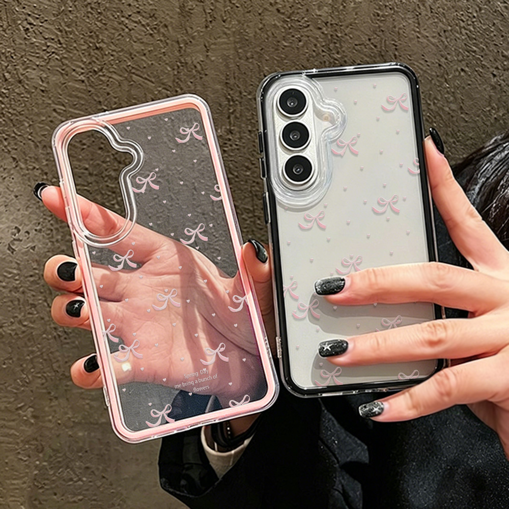 Capa de Telefone Rosa Fofa com - Clear Shockproof Bumper Case avaliação e preço