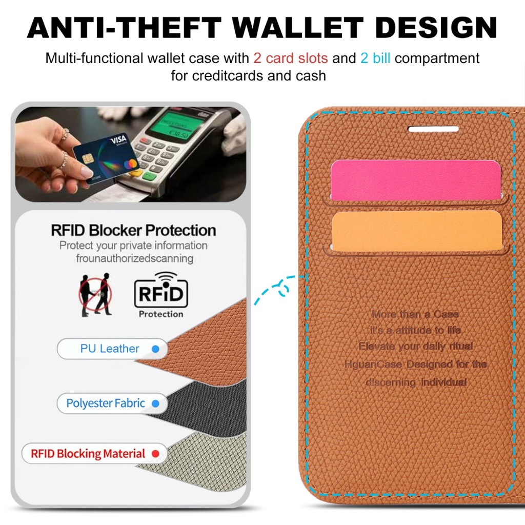 Capa de telemóvel 2 em 1, com  - Leather Wallet Card Holder Phone Cover avaliação e preço