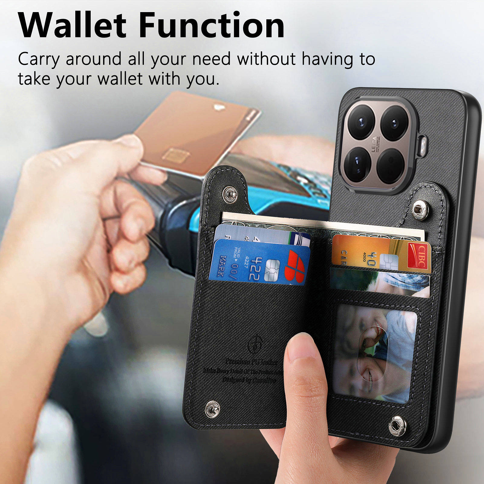 Capa de Couro Antichoque com Z - Leather Wallet Card Holder Phone Cover avaliação e preço