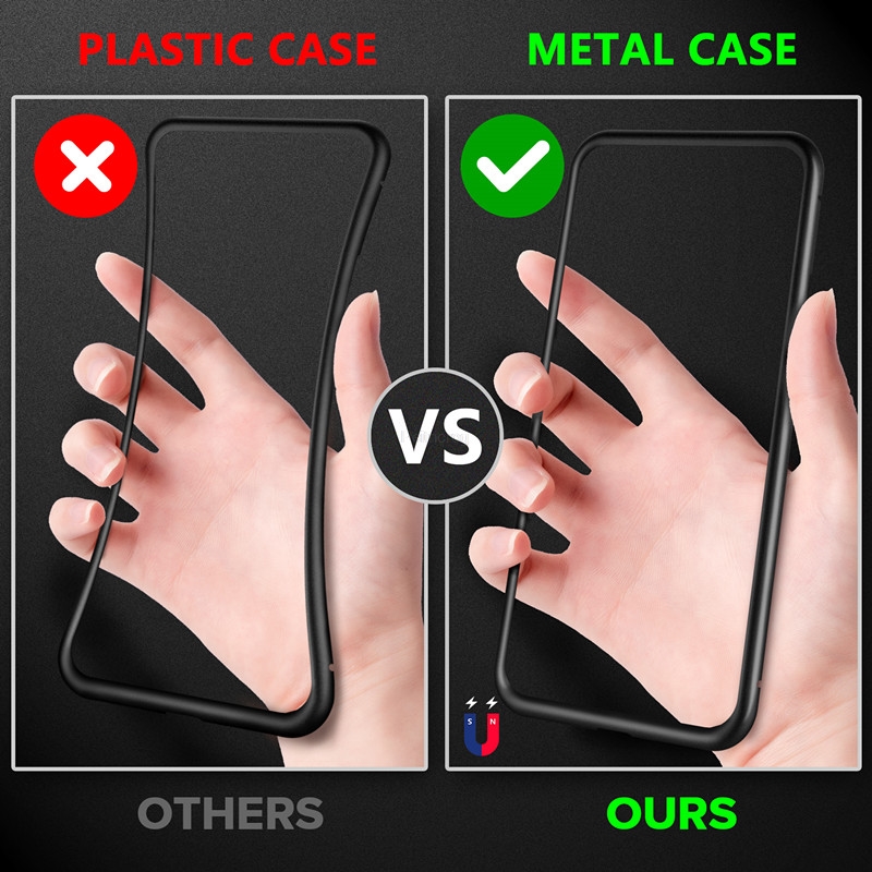 Capa Magnética de Metal com Vi - Anti Spy Privacy Glass Case avaliação e preço